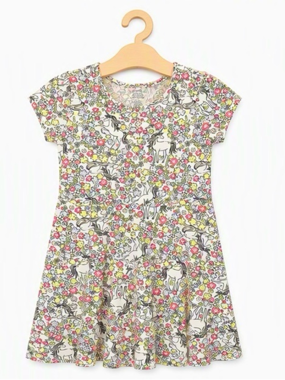 3/10$ George Girls Unicorn Floral Skater Sundress Size XL 14-16 Summer All Over - Picture 1 of 6
